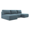 WOHNLANDSCHAFT Strukturstoff Stoff Blau - Blau/Schwarz, Kunststoff/Textil (304/79/149cm) - Makamii