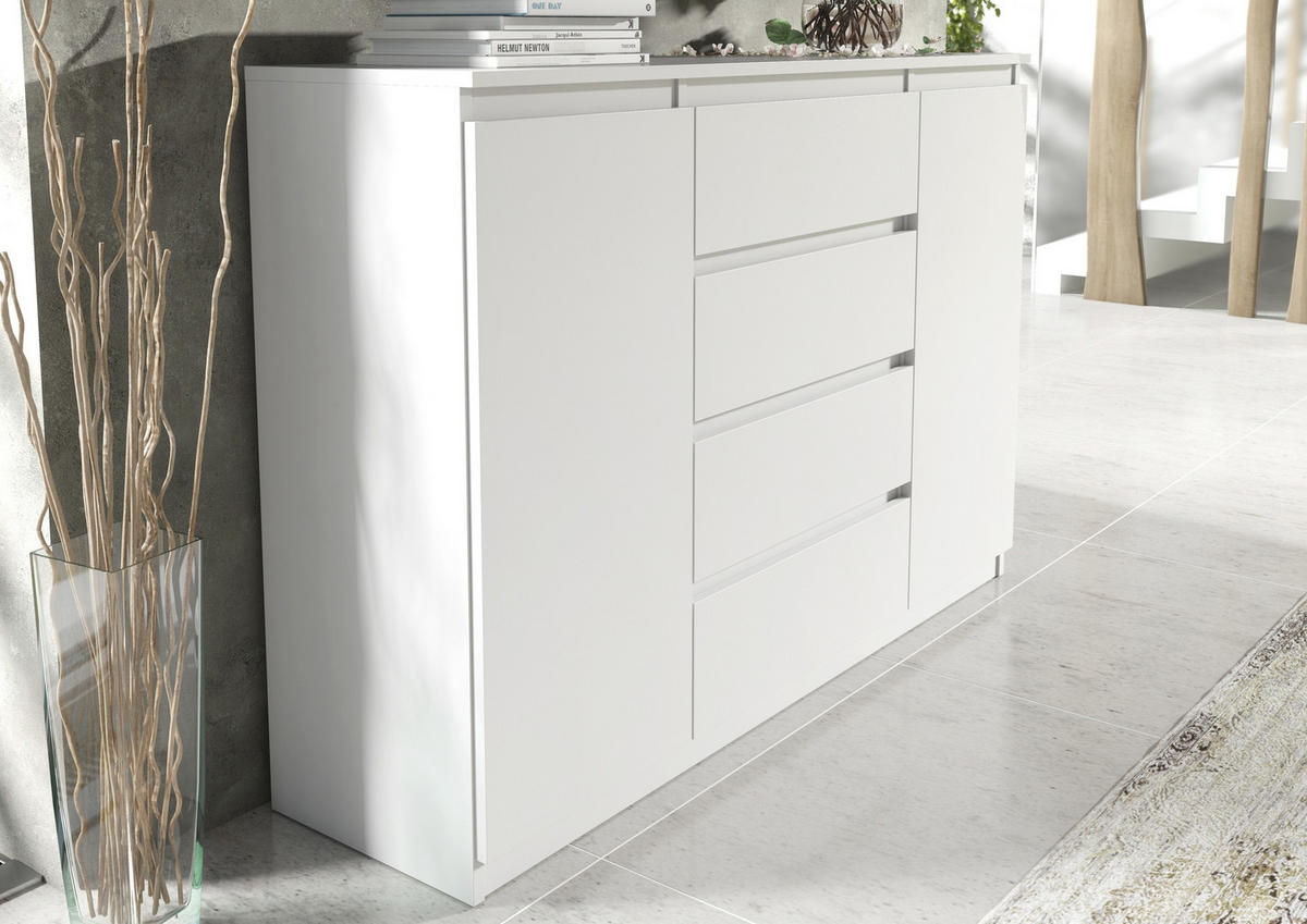 KOMMODE Weiß 120/102/39 - Weiß, Holzwerkstoff (120/102/39cm) - RAUMHIRSCH FURNITURE
