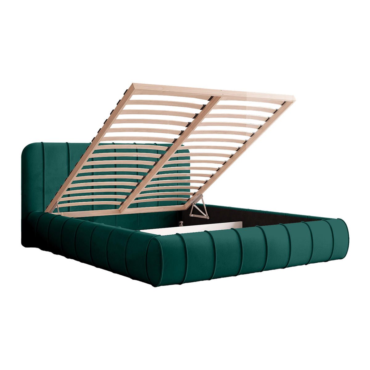 POLSTERBETT TIRO 200x200 cm, Grün - Grün, Textil (200/200cm) - Fedve