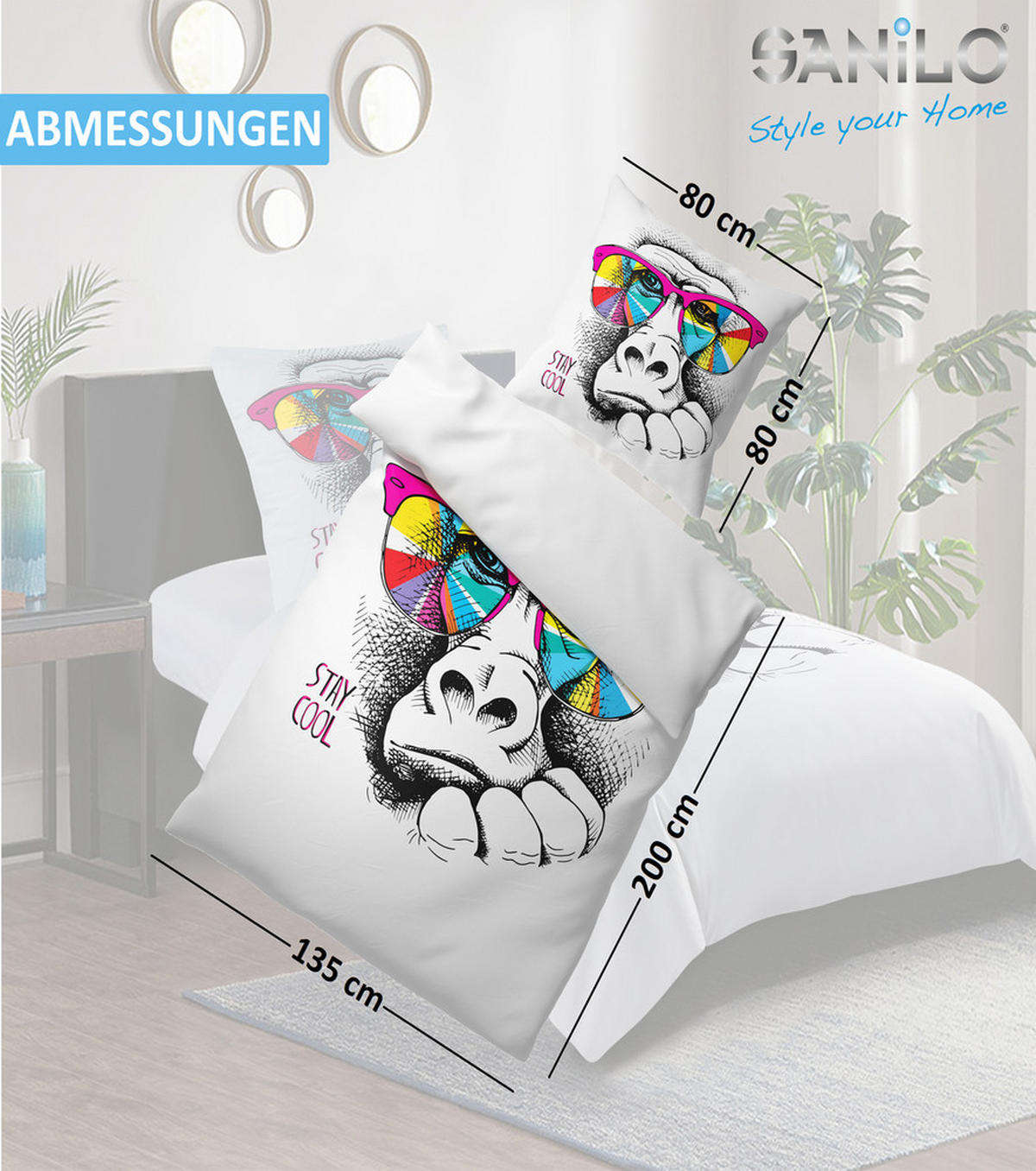 BETTWÄSCHE 2-teilig Stay Cool - Weiß, Naturmaterialien (135/200cm) - Sanilo