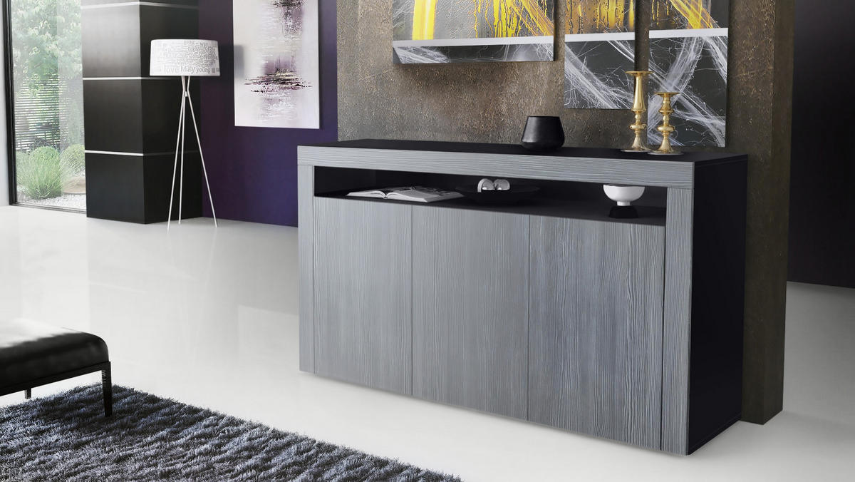 SIDEBOARD Valencia Avola-Anthrazit / Avola-Anthrazit - Anthrazit, Holzwerkstoff (155/92/40cm) - Vladon