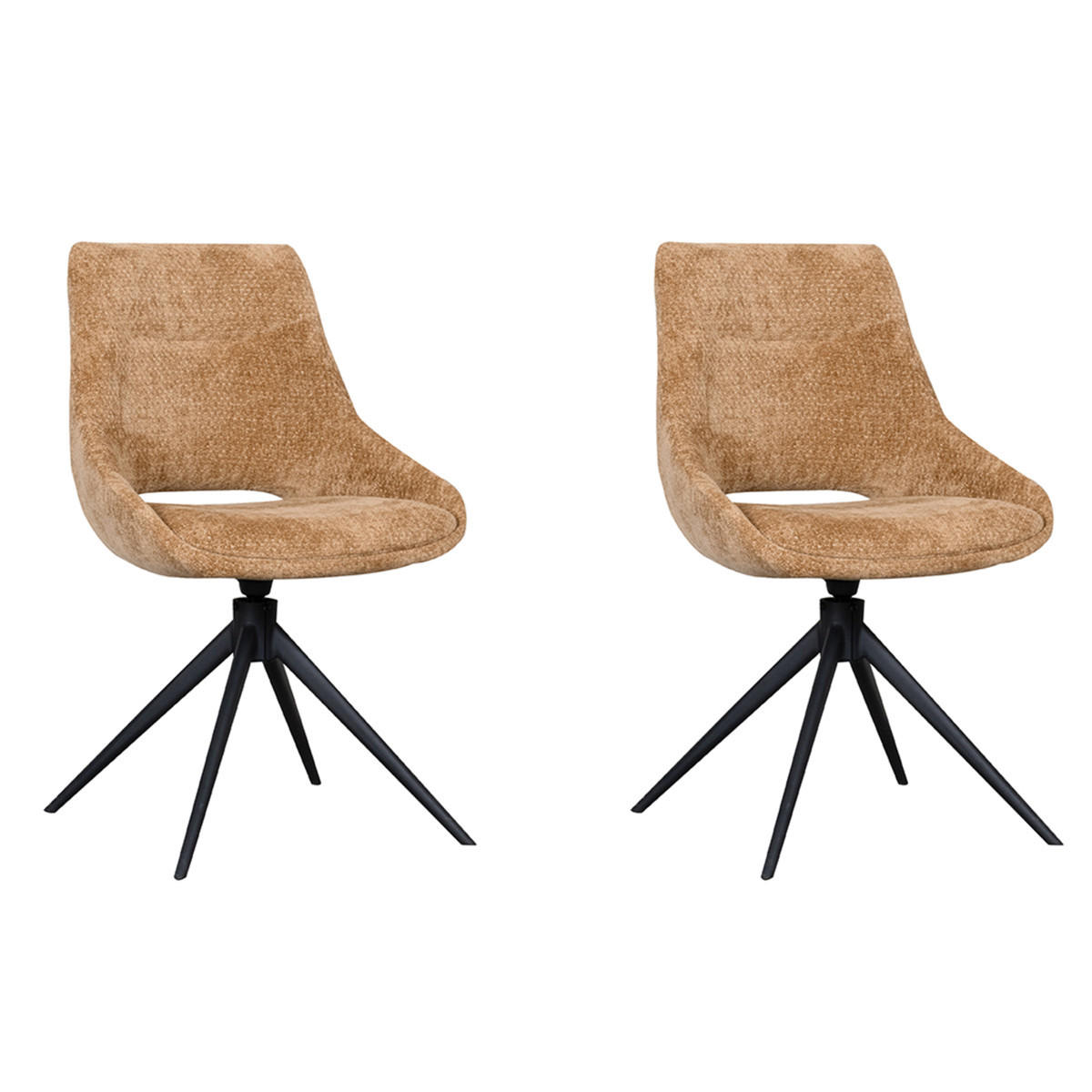 ESSZIMMERSTUHL Marlow Braun 63/48/86 cm 2er-Set - Braun, Textil (48/86/63cm) - LABEL51