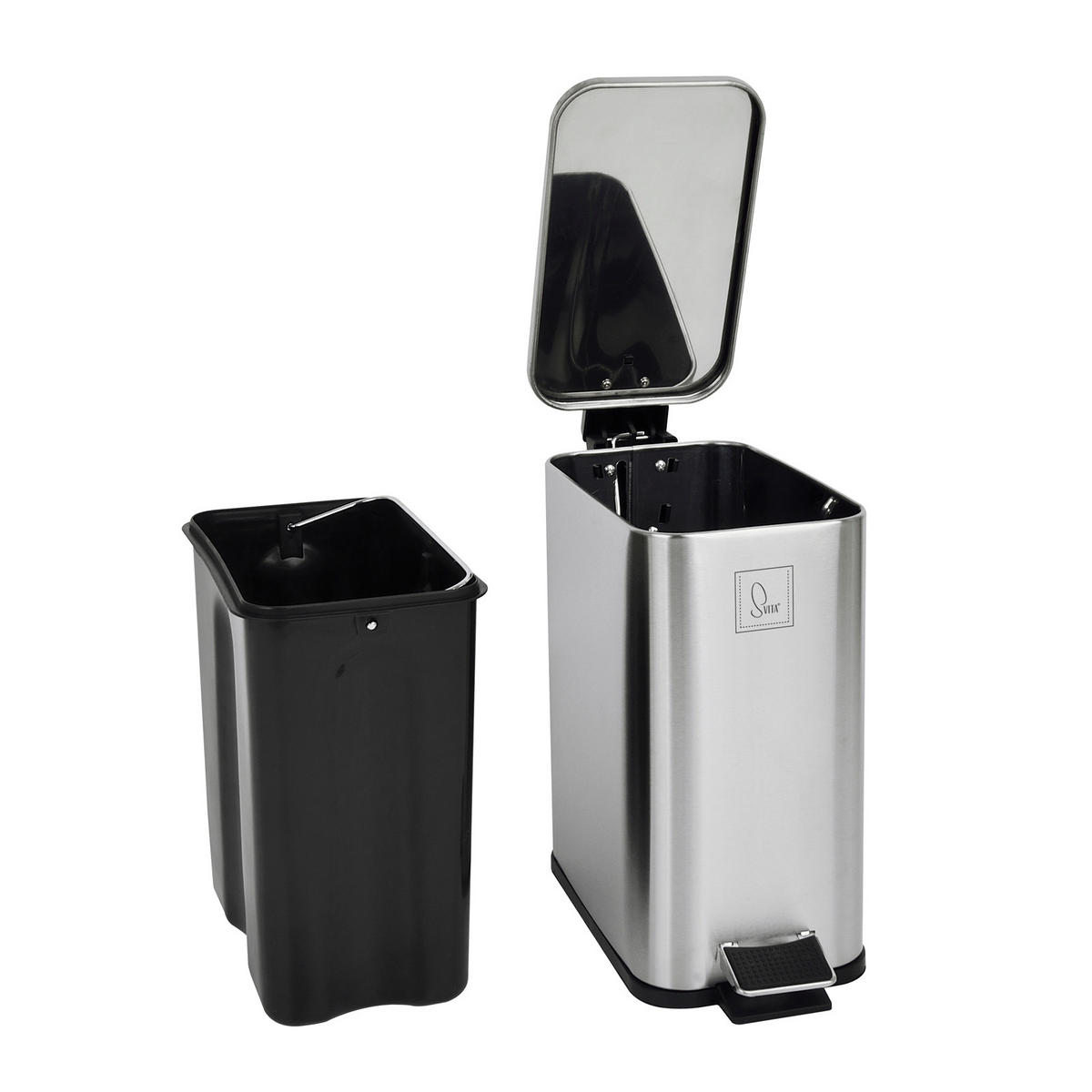 MÜLLEIMER ST5 5L Silber - Silberfarben, Metall (14/28/29cm) - SVITA