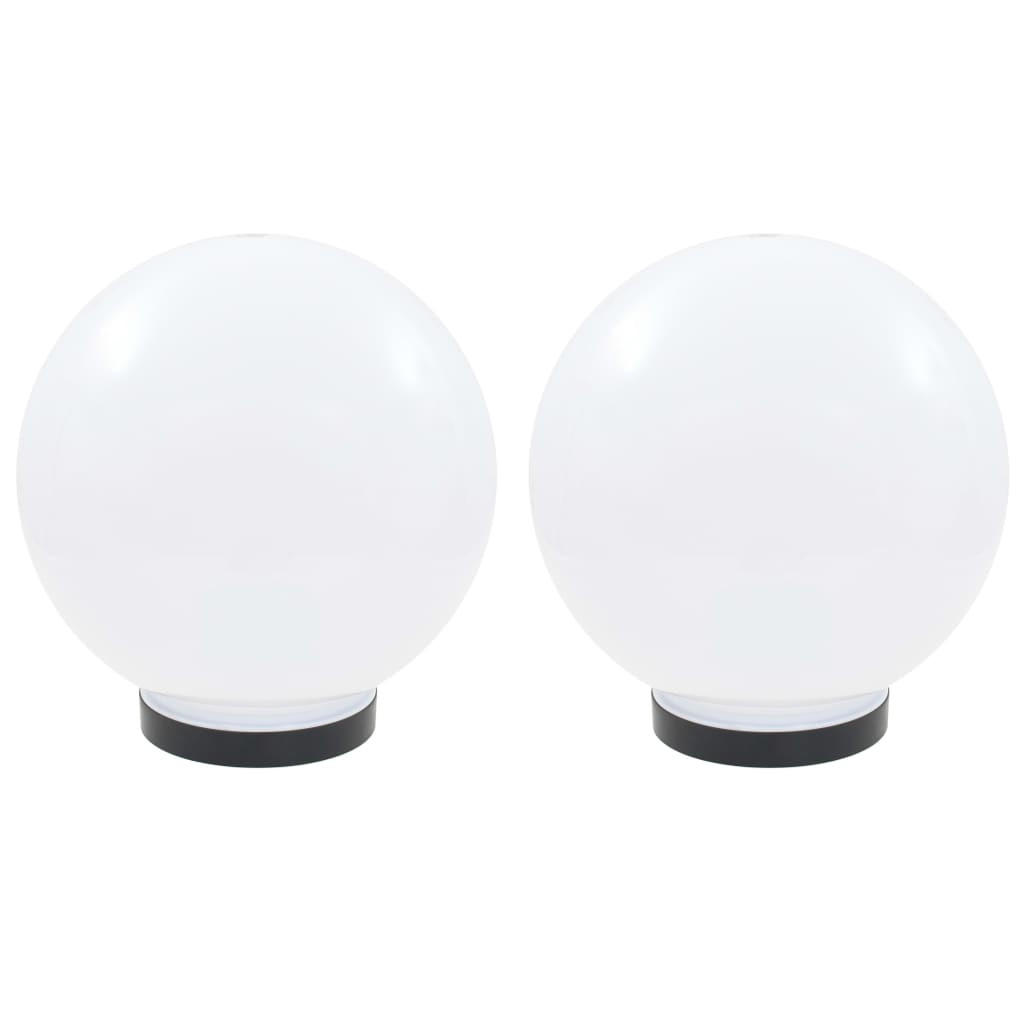 LED-GARTENLEUCHTEN 2Er Set Kugelförmig 25 Cm Pmma - Weiß, Kunststoff (25/25/25cm) - vidaXL