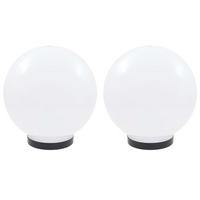 LED-GARTENLEUCHTEN 2Er Set Kugelförmig 25 Cm Pmma - Weiß, Kunststoff (25/25/25cm) - vidaXL
