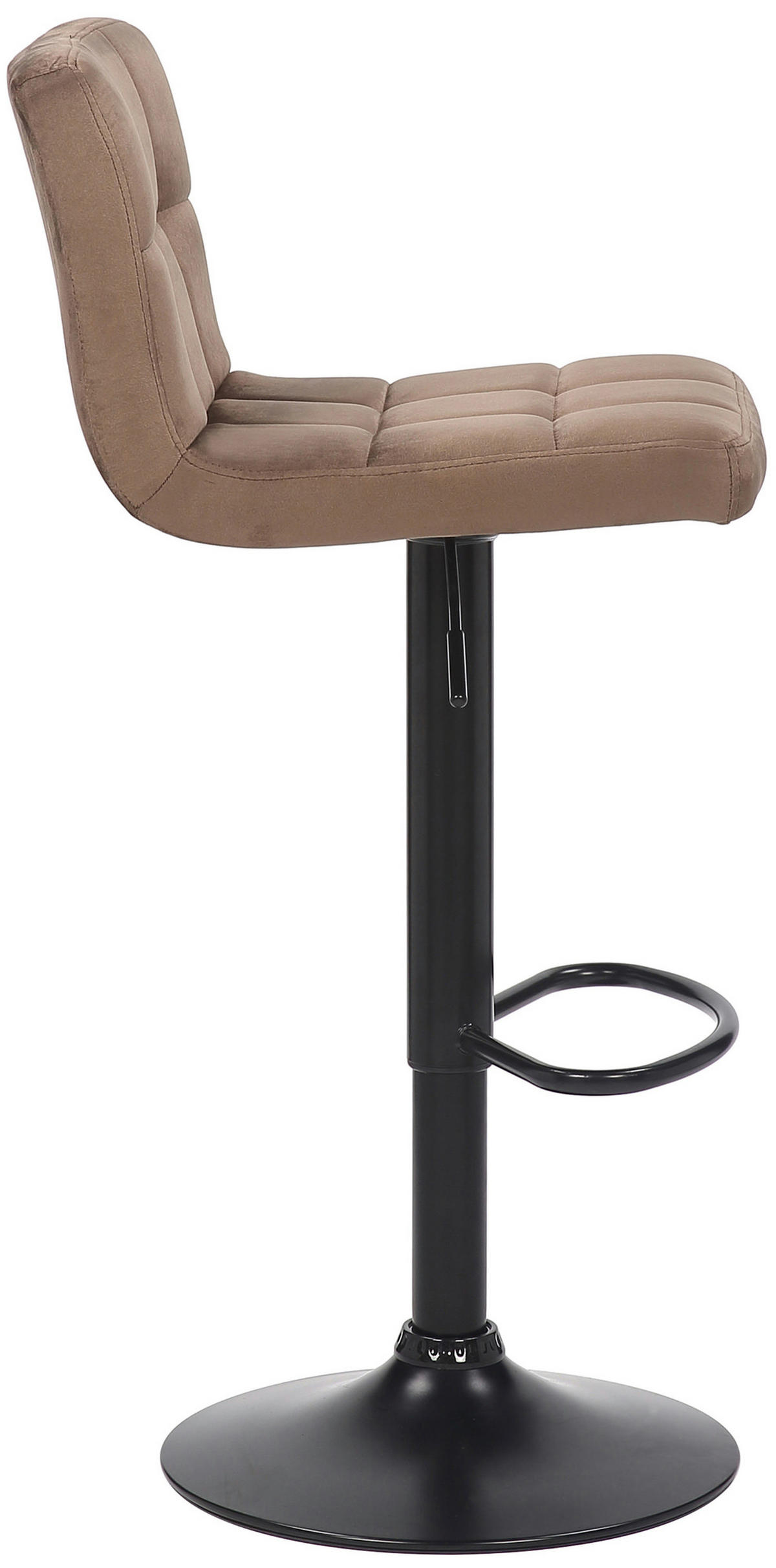 BARHOCKER Fani, Gestell schwarz, Samt Braun - Schwarz/Braun, Textil/Metall (40/85/40cm) - TPFLiving