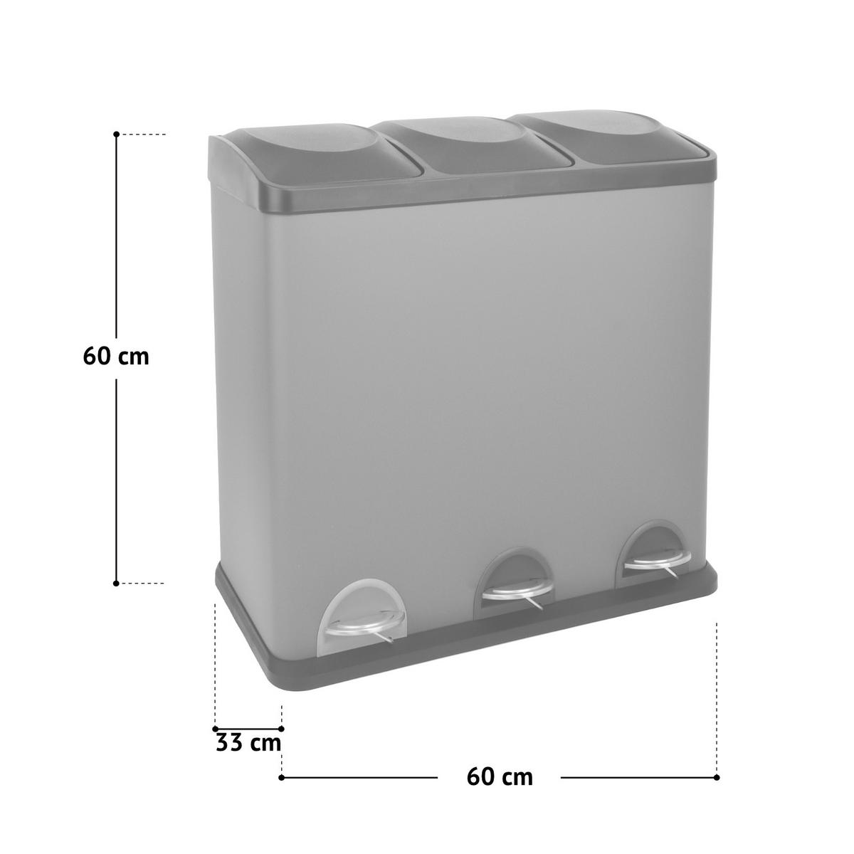 MÜLLEIMER TC3X20 - Weiß, Metall (60/60/33cm) - SVITA