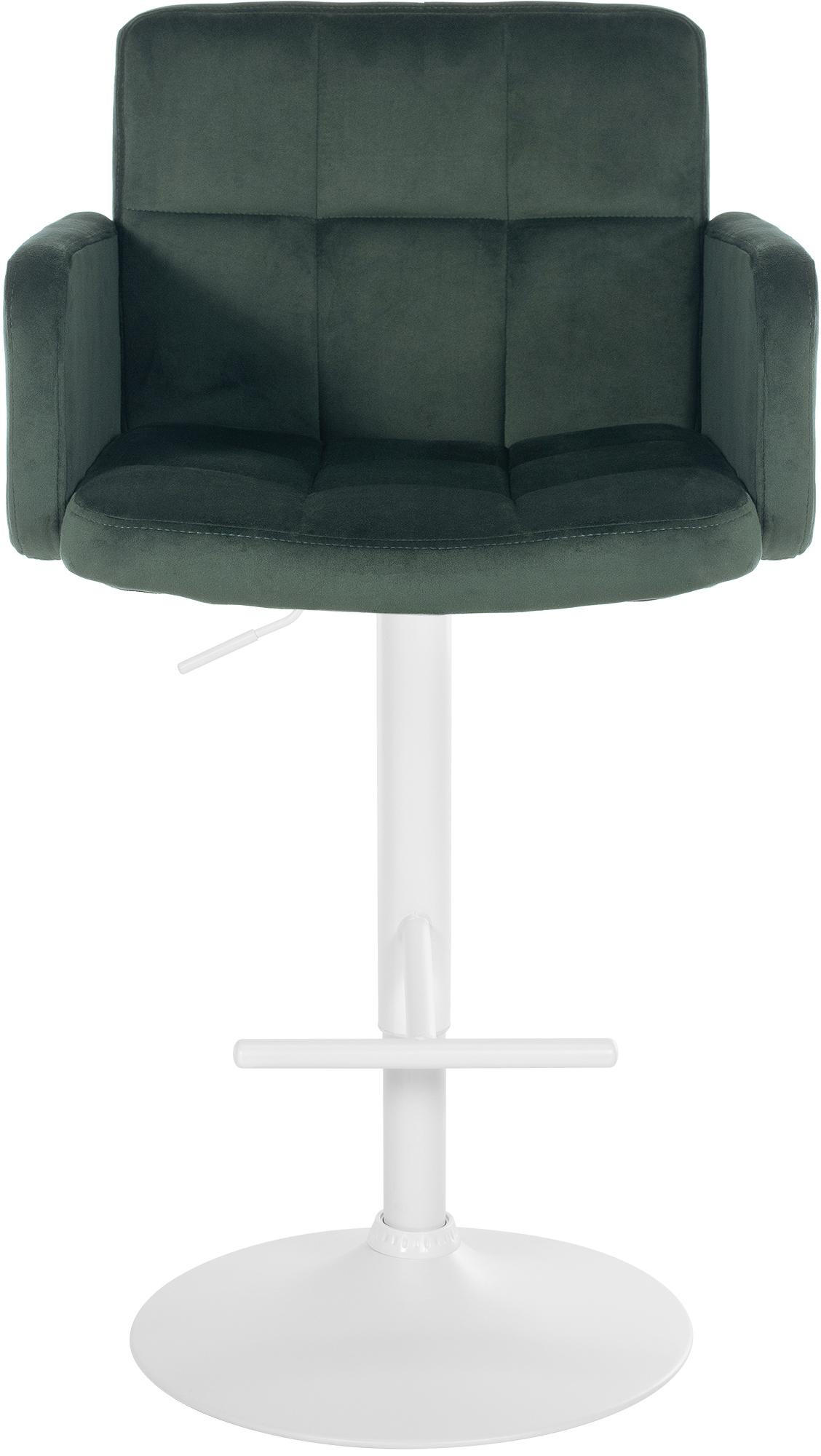 BARHOCKER 2er Set Sutun Samt Dunkelgrün Weiß - Dunkelgrün, Textil/Metall (60/93/56cm) - DELUKE