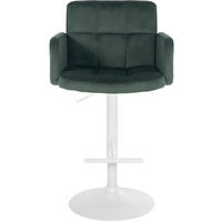 BARHOCKER 2er Set Sutun Samt Dunkelgrün Weiß - Dunkelgrün, Textil/Metall (60/93/56cm) - DELUKE