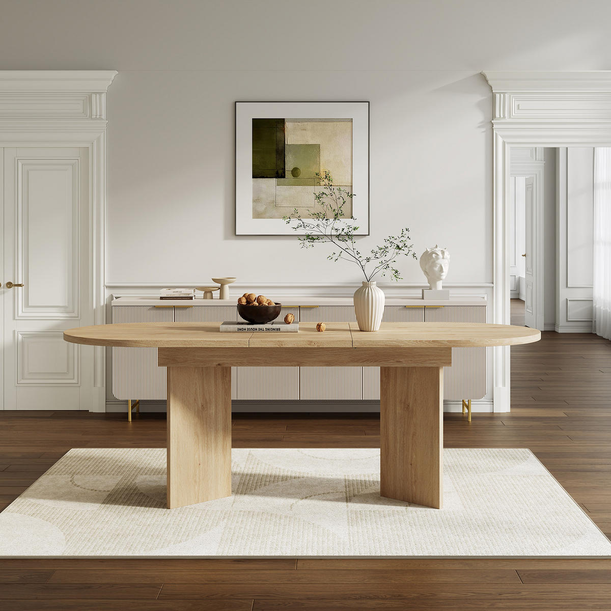 AUSZIEHTISCH Eichefarben 120-160/80/75 cm - Eichefarben, Holz (80/160/75.5cm) - PANGIVO