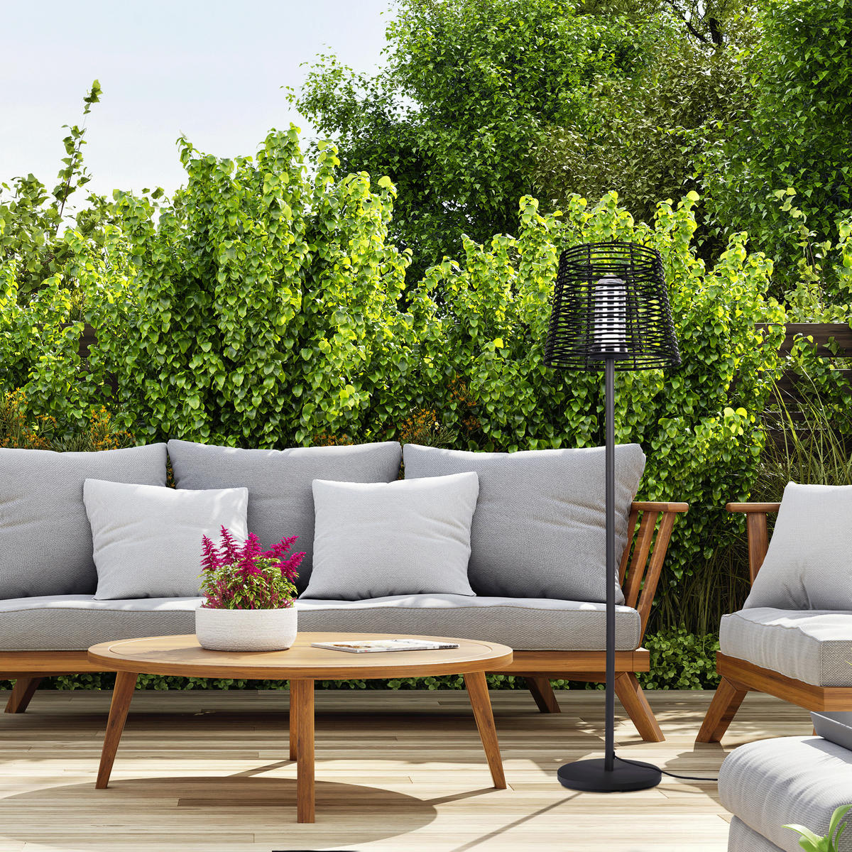 STEHLEUCHTE Jad Fl - Anthrazit, Metall (35/35/143.5cm) - Paco Home