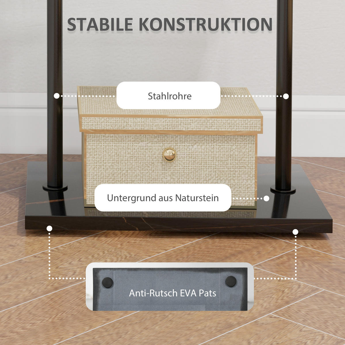 GARDEROBENSTÄNDER - Schwarz, Metall (28/148/45cm) - HOMCOM