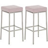 BARHOCKER 2er Set Lederlook pink - Edelstahlfarben/Pink, Textil/Metall (37/80/37cm) - CLP