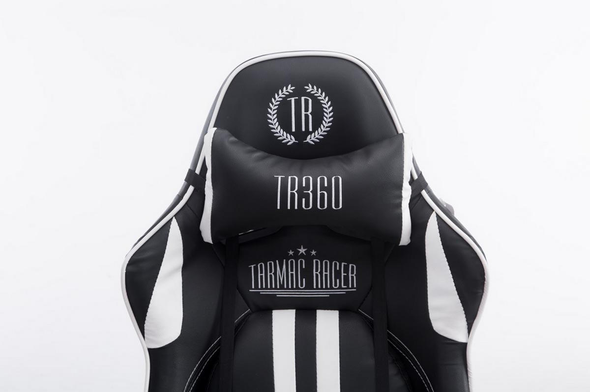 GAMINGSTUHL Limitless-2, Kunstleder mit Fußablage Schwarz/Weiß - Weiß, Textil/Metall (70/135/58cm) - TPFLiving