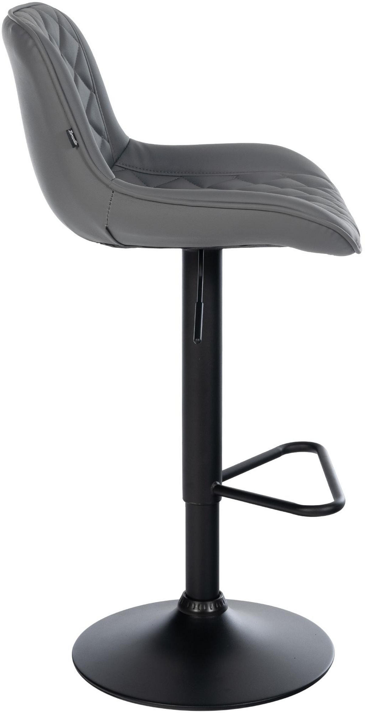 BARHOCKER Lederlook Grau - Schwarz/Grau, Textil/Metall (50/84/52cm) - CLP