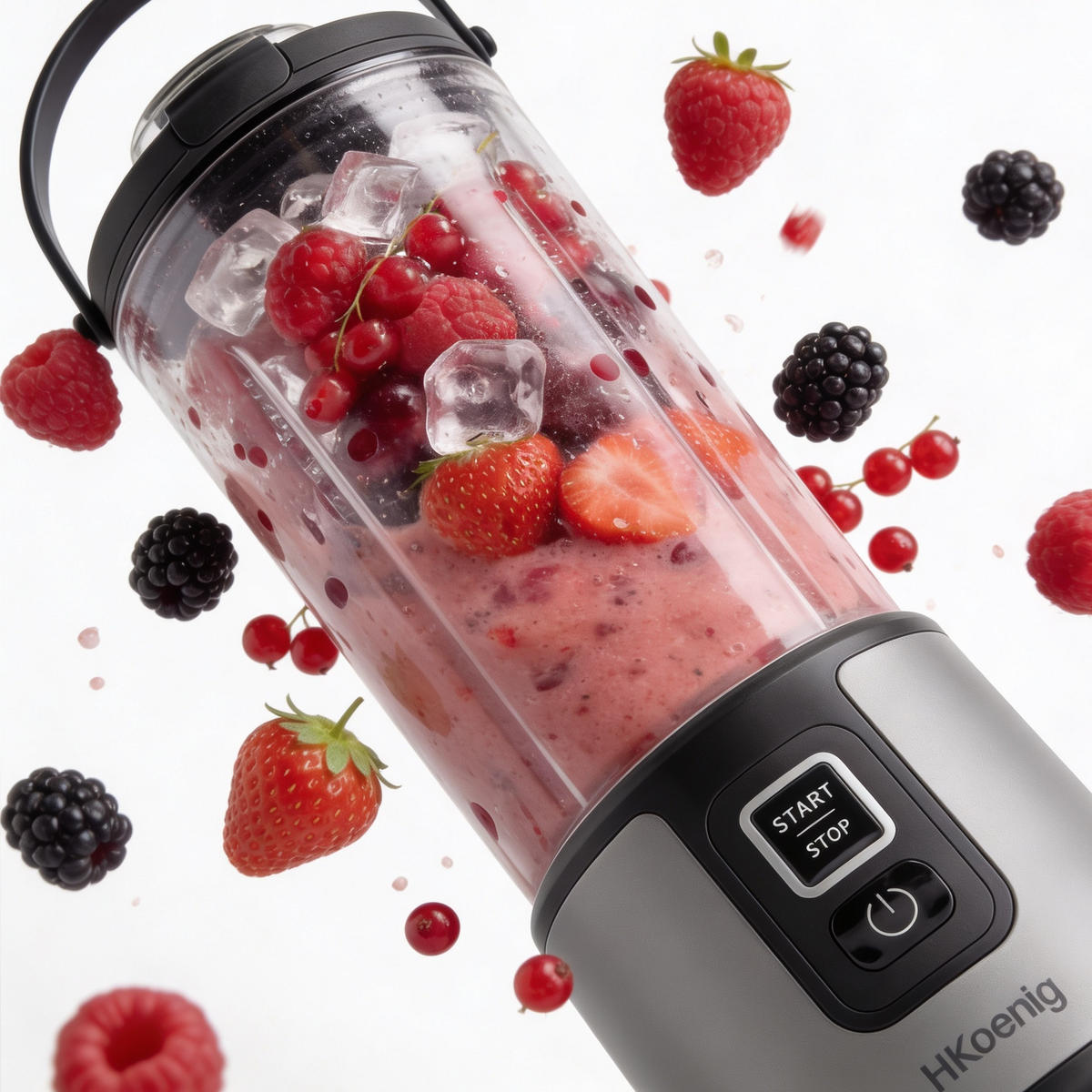 TRAGBARER kabelloser Mini-Mixer MOOTH9 in Dunkelgrau - Dunkelgrau, Metall (8.2/26.6/9.2cm) - HKoenig