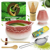MATCHA Set 8-teiliges Set Keramik Bambus - Rot, Keramik (16.5/1/30.5cm)
