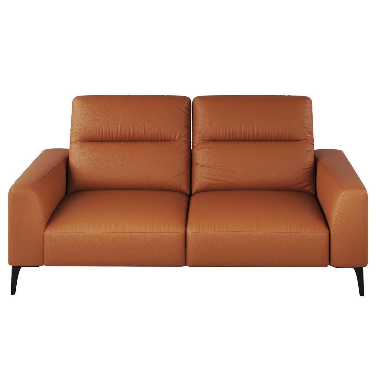 2-SITZER SOFA - Kastanienfarben/Schwarz, Leder/Metall (170/73/107cm) - home24