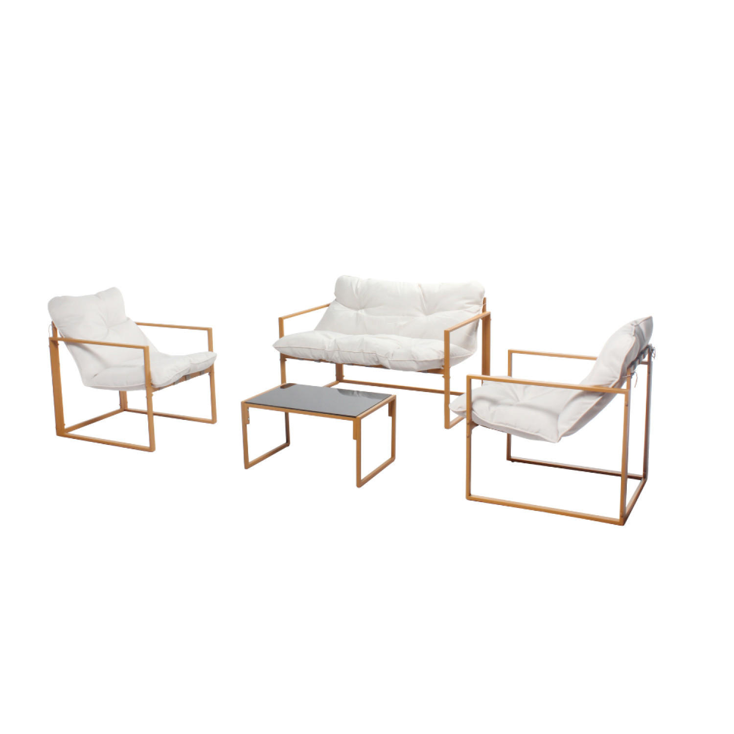 GARTENMÖBEL Rabat Braun 4 Personen Aus Holz - Braun, Metall - Concept Usine