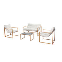 GARTENMÖBEL Rabat Braun 4 Personen Aus Holz - Braun, Metall - Concept Usine