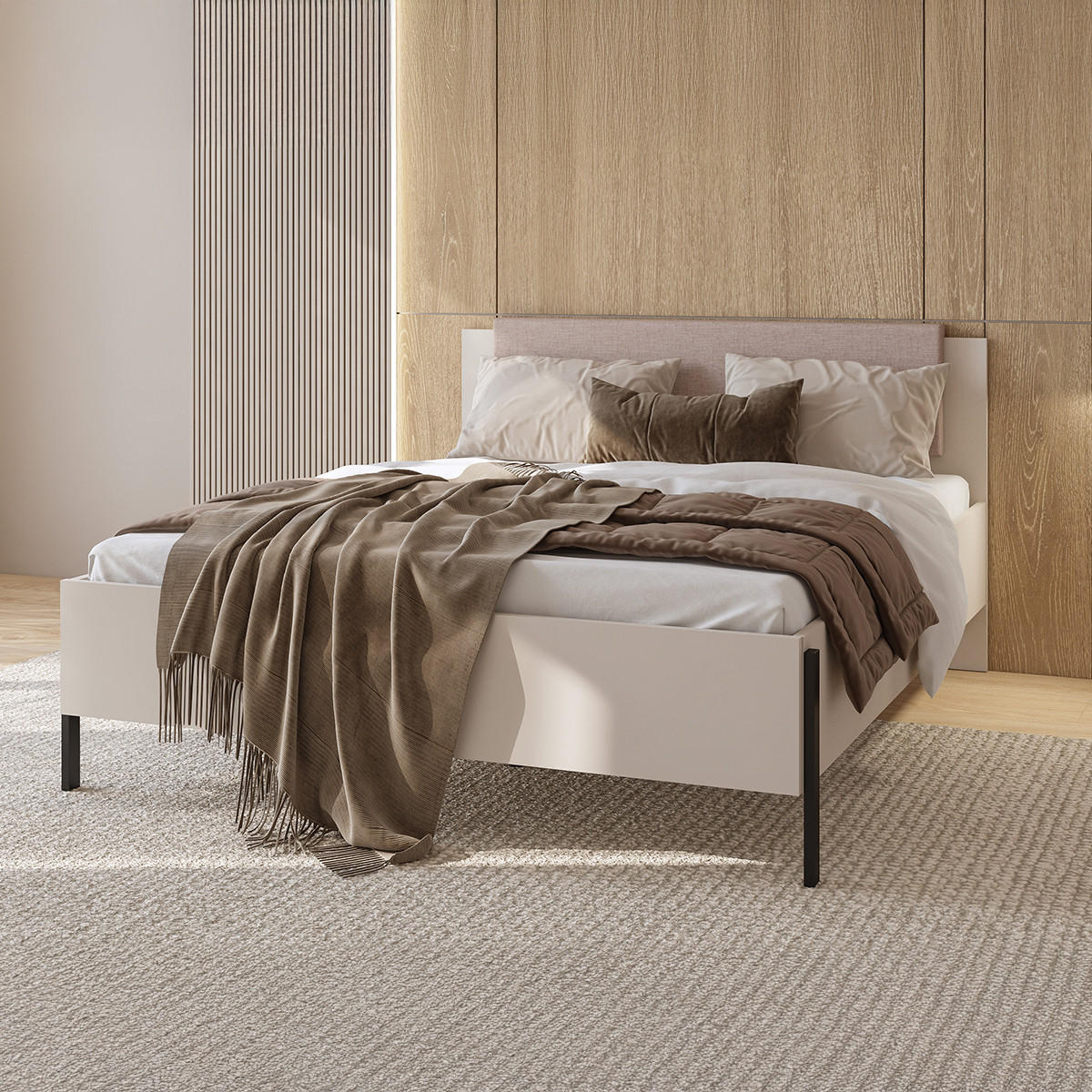 POSTEL 160/200 Bérénice Kašmír - béžová, kompozitní dřevo (160/200cm) - Petits-meubles