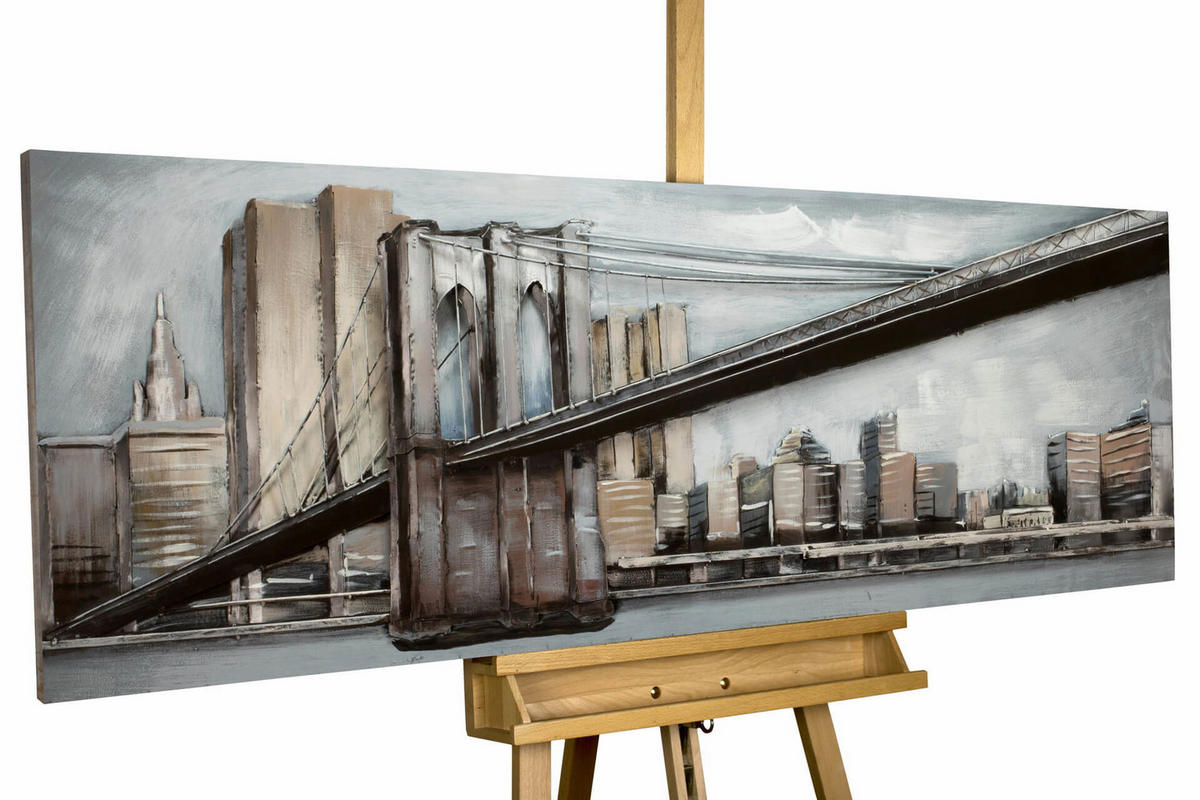 METALLBILD Grau 144/44 cm - Blau/Grau, Metall (144/44cm) - KUNSTLOFT