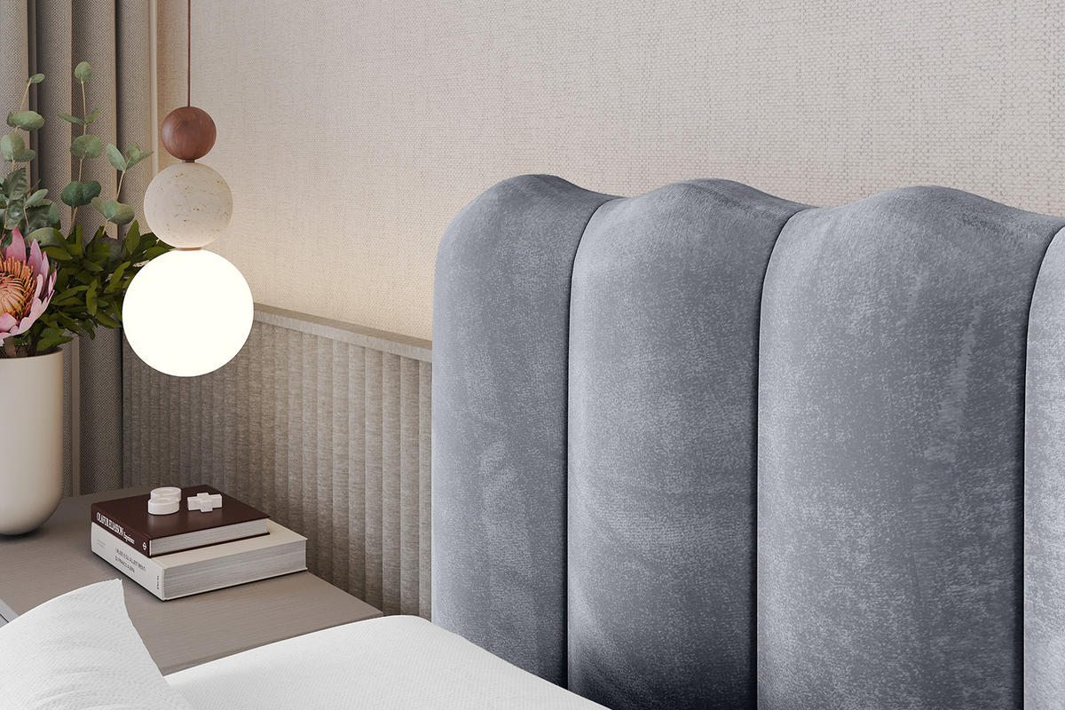 POLSTERBETT mit Bettkasten und Lattenrost, Boxbett ohne Matratze - SORA 120x200 Grau - Grau, Holzwerkstoff/Textil (120/200cm) - ALTDECOR