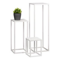 BLUMENHOCKER (3er Set), Metall, weiß - Weiß, Metall (30/30/90cm) - bremermann