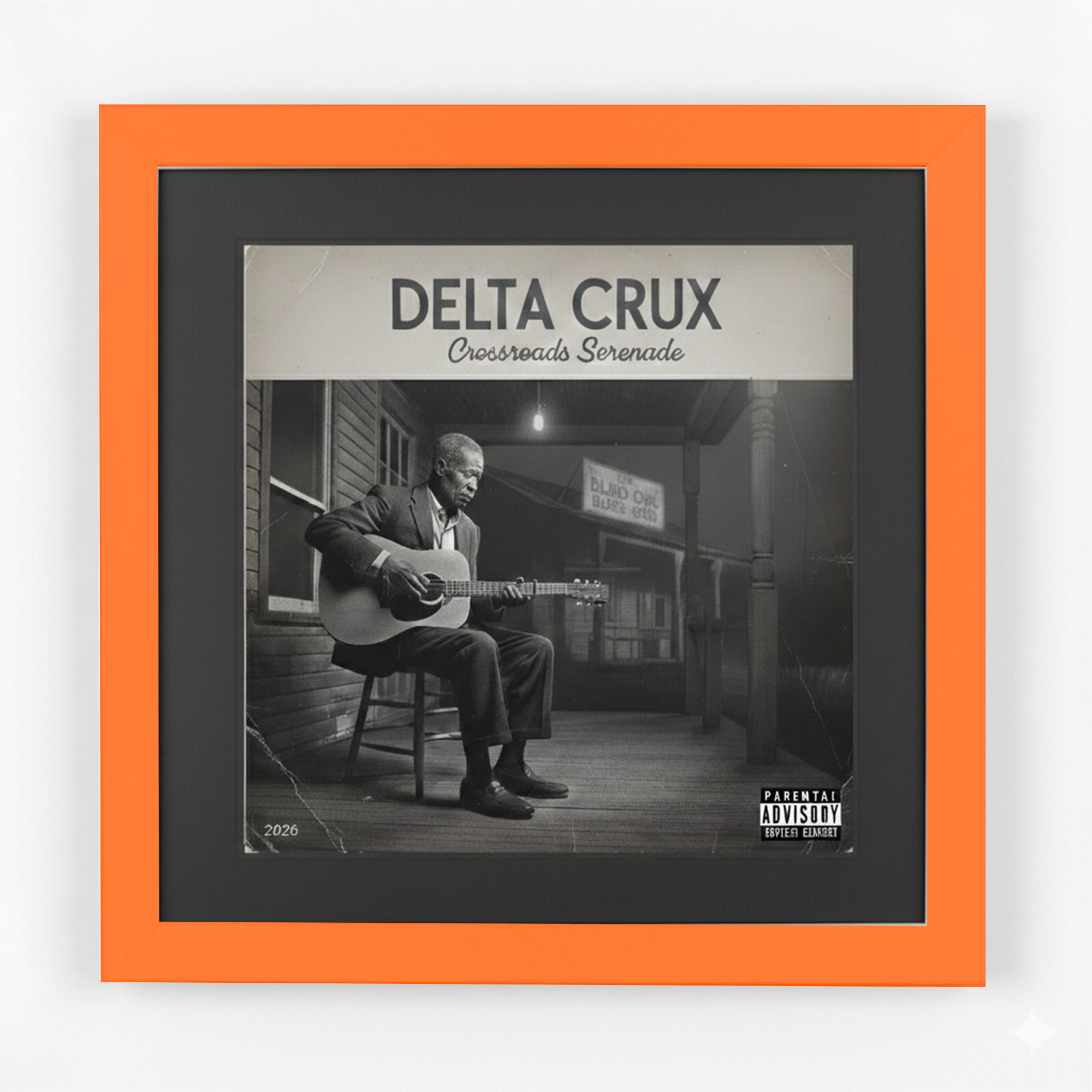 SCHALLPLATTEN RAHMEN 40/40 für das Cover - Orange, Holz (40/40cm) - K-Möbel