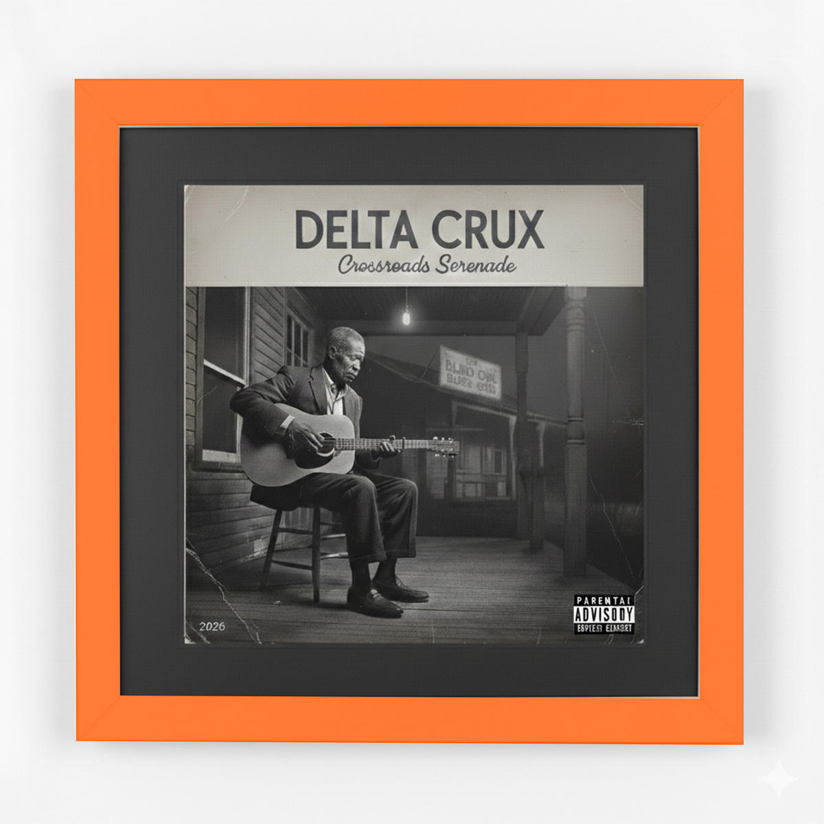 SCHALLPLATTEN RAHMEN 40/40 für das Cover - Orange, Holz (40/40cm) - K-Möbel