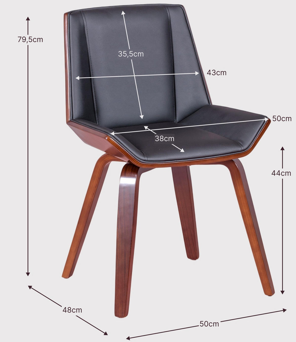 STUHL Holz Schwarz - Schwarz, Holz (50/80/48cm) - Nest Dream