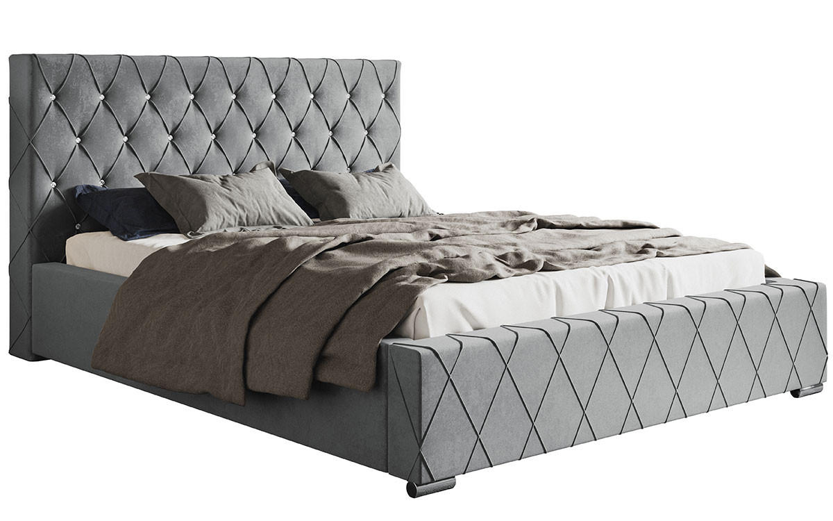 BETT Grau BEN 4 Glamour Stil 180x200 cm - Grau, Textil (180/200cm) - Sepro Meble