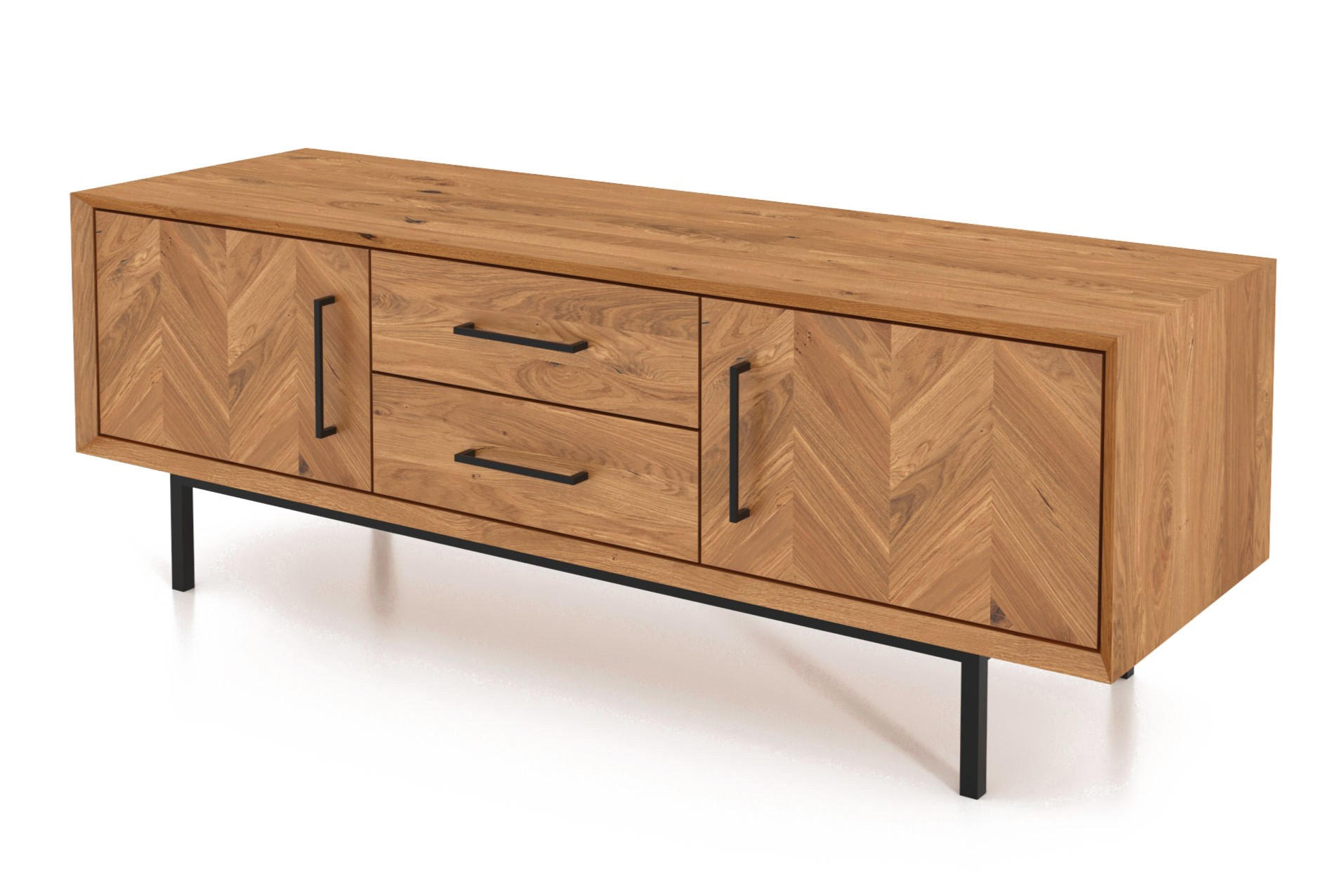 KOMMODE NIEDRIG LEON Wildeiche - Wildeiche, Holz (144/50/45cm) - byoak