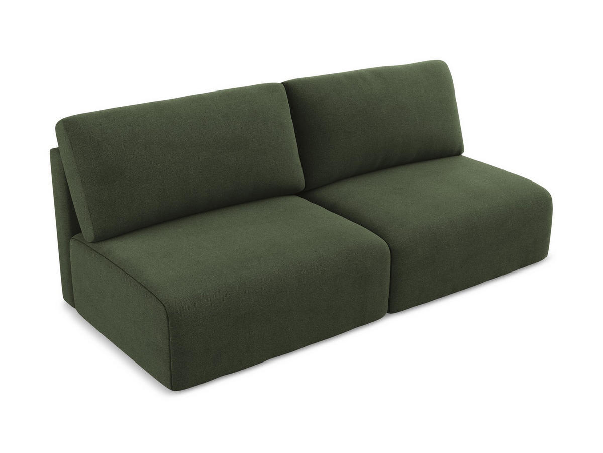 3-SITZER SOFA mit Schlaffunktion Strukturstoff Stoff Grün - Blau/Schwarz, Kunststoff/Textil (216/79/102cm) - Makamii