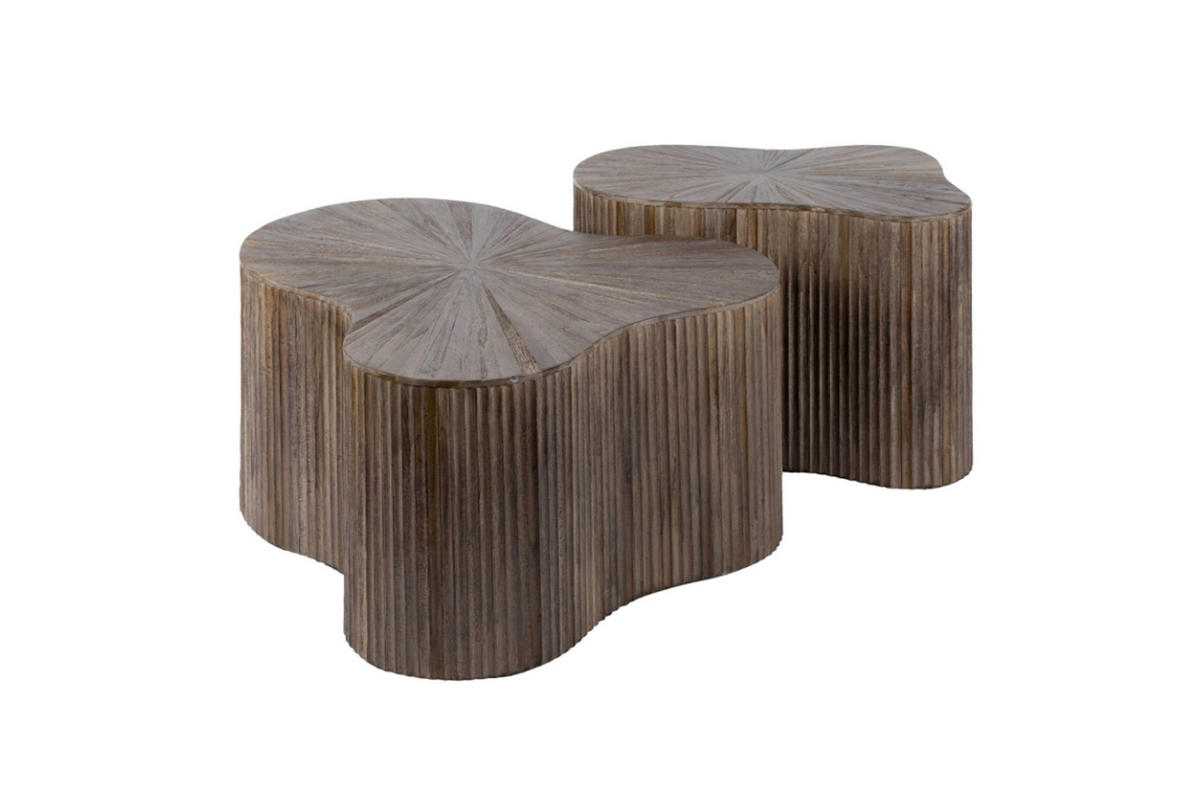 COUCHTISCH-SET INKA Braun Teakholz - Braun, Teakholz/Holz (77/60/38cm) - KAWOLA
