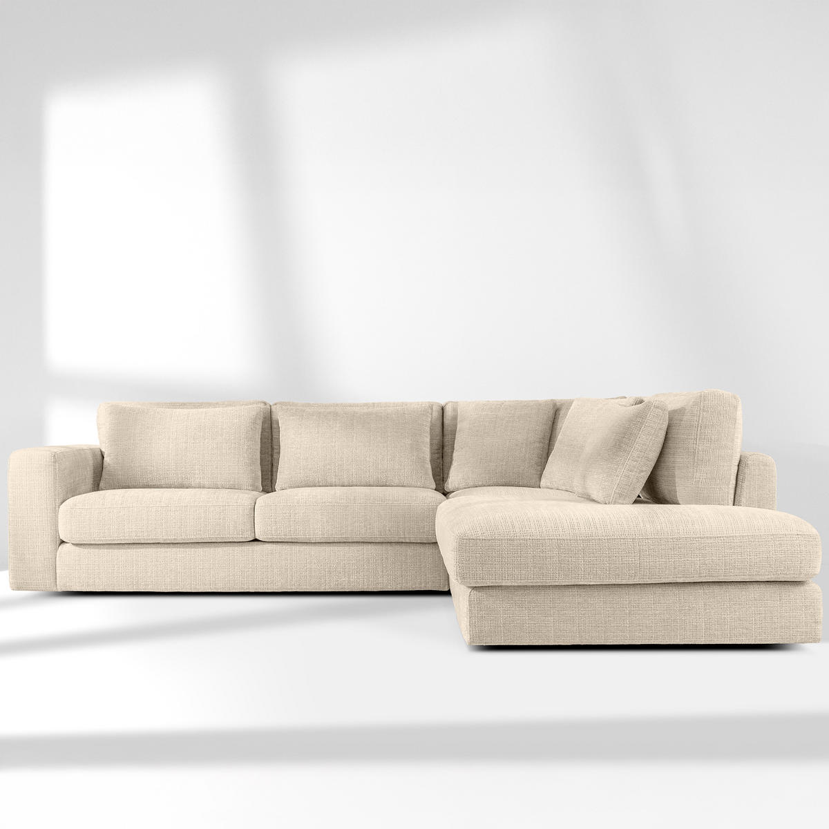 ECKSOFA rechts VERUS - Creme, Holz/Holzwerkstoff (297/248cm) - KONSIMO®