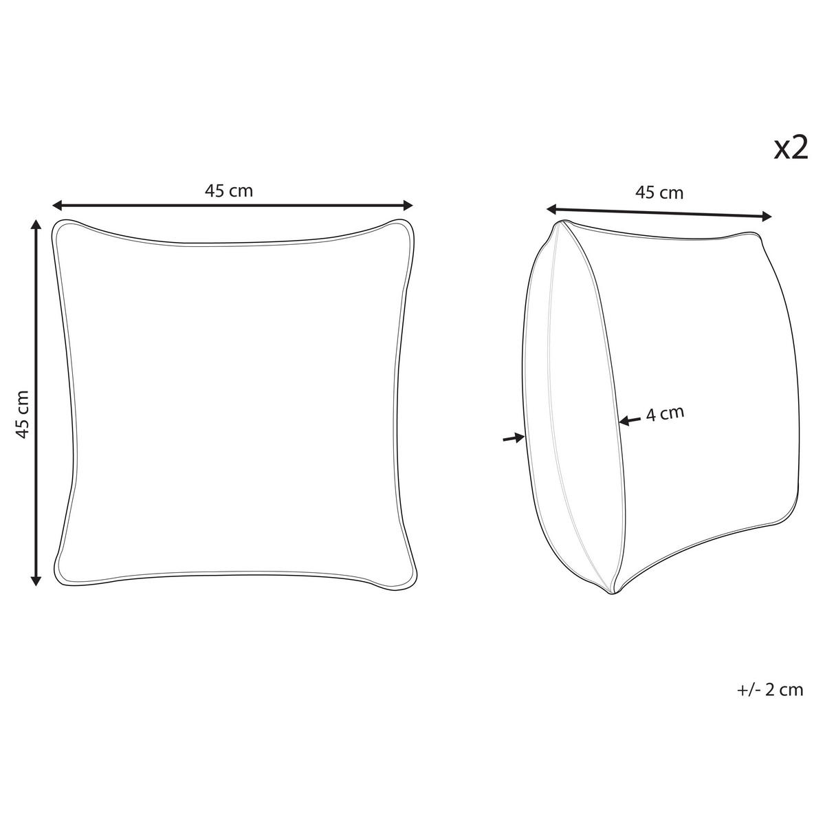 DEKOKISSEN 2er-Set Weiß 45/45 cm Pandapaw - Schwarz/Weiß, Naturmaterialien (45/45cm) - Beliani