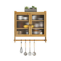 KÜCHENOBERSCHRANK 63/18/60 cm aus Massivholz und MDF mit geriffeltem Glas und Handtuchhalter Natur - Naturfarben, Holzwerkstoff (63/60/18cm) - Modenvie