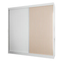 SCHRANK Weiß Craft Gold Lamellen 200 cm Mit Lamellen - Eichefarben/Goldfarben, Holzwerkstoff (200/215/61cm) - Sepro Meble