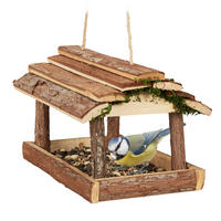 VOGELFUTTERHAUS - Braun, Naturmaterialien/Holz (21/19/32cm) - Relaxdays