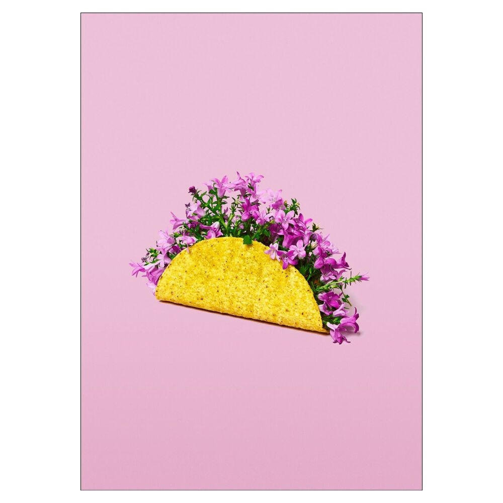 POSTER Supermercat - Flower taco - Pink, Papier (50/70/0.1cm) - Poster&Frame