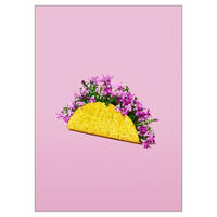 POSTER Supermercat - Flower taco - Pink, Papier (50/70/0.1cm) - Poster&Frame