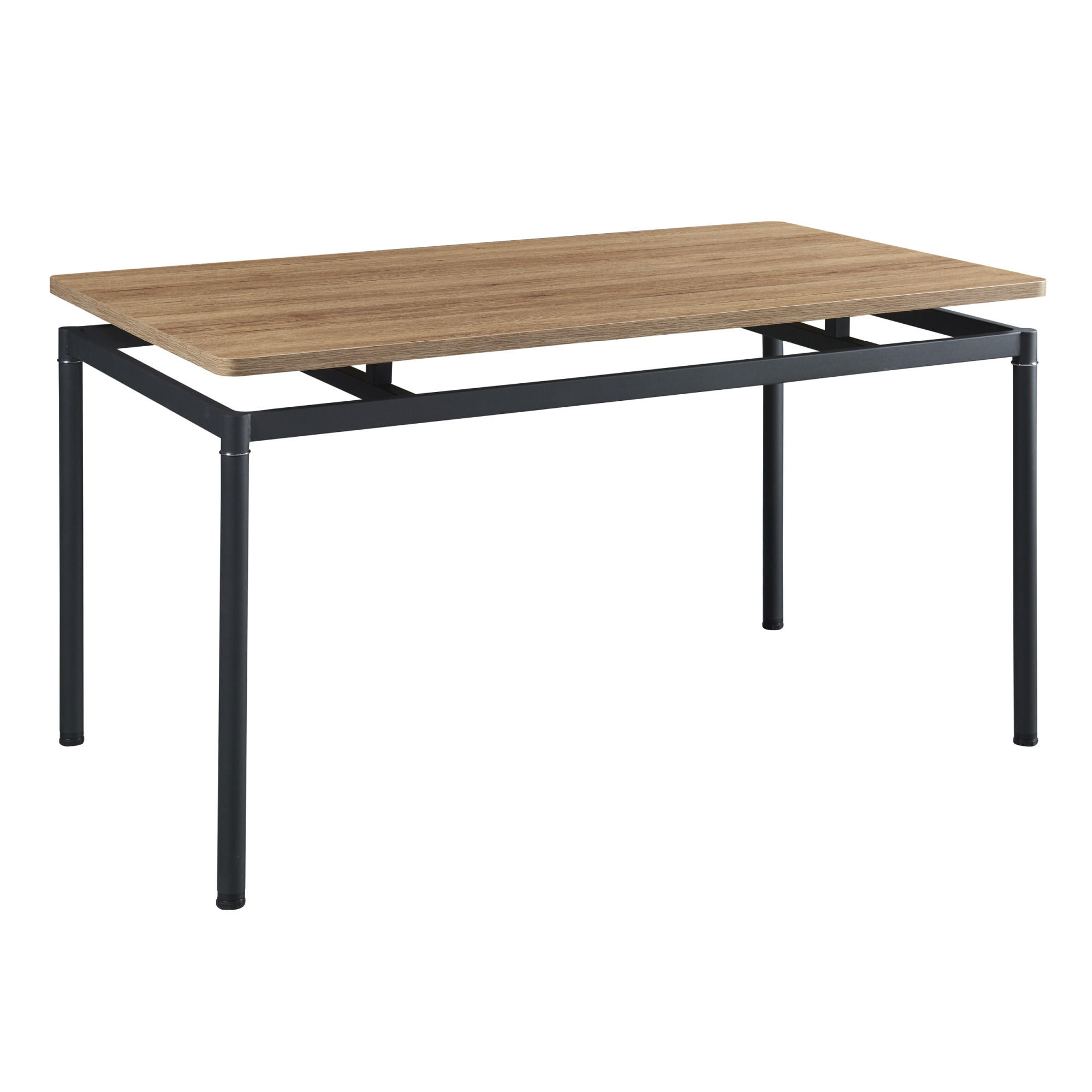 ESSTISCH Hemnes - Eichefarben/Schwarz, Holzwerkstoff/Metall (80/140/75cm) - [en.casa]