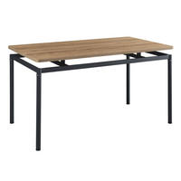 ESSTISCH Hemnes - Eichefarben/Schwarz, Holzwerkstoff/Metall (80/140/75cm) - [en.casa]
