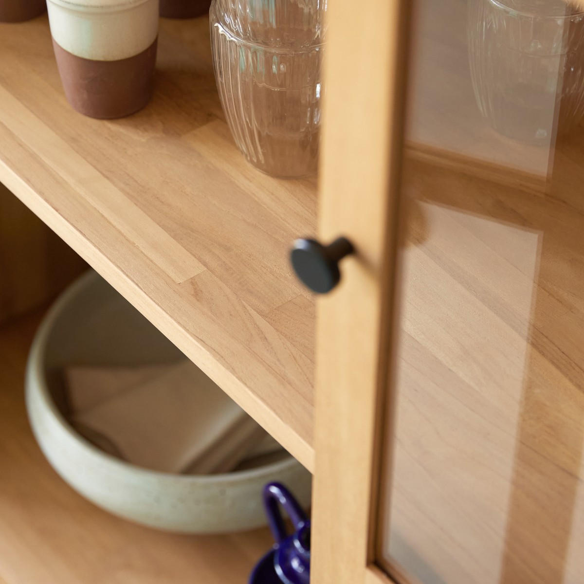 VITRINENSCHRANK Babeth Natur aus Teak - Naturfarben, Holz (120/173/45cm) - Tikamoon