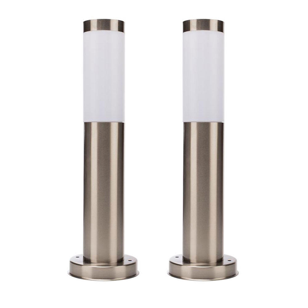 LED WEGLEUCHTE Edelstahl Silber 2er Set - Silberfarben, Kunststoff (7.5/7.5/45cm)