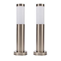 LED WEGLEUCHTE Edelstahl Silber 2er Set - Silberfarben, Kunststoff (7.5/7.5/45cm)
