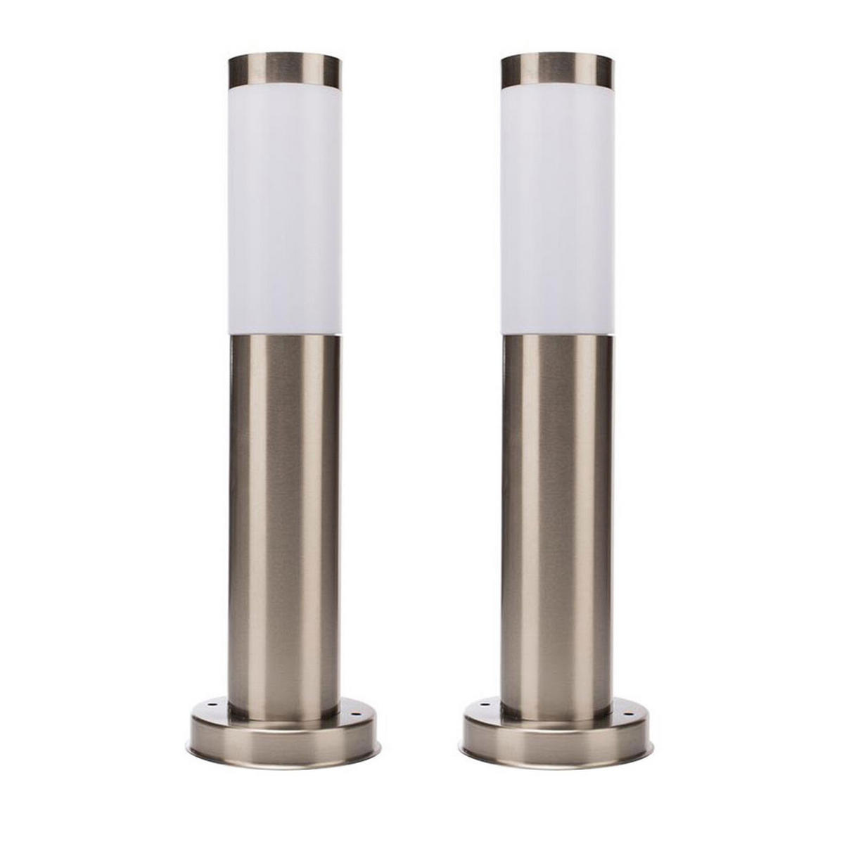 LED WEGLEUCHTE Edelstahl Silber 2er Set - Silberfarben, Kunststoff (7.5/7.5/45cm)