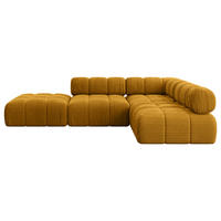 ECKSOFA modulares Sofa Favio-L1 - 285x190x70 cm Senfgelb Cord - Currygelb, Holzwerkstoff/Textil (285/190cm) - ALTDECOR