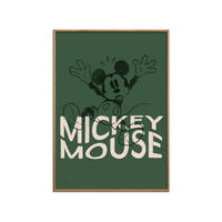 POSTER mit Rahmen Disney - Disney - Mickey Mouse Wavy Green - Eichefarben/Grün, Holz/Papier (70/100cm) - Poster&Frame